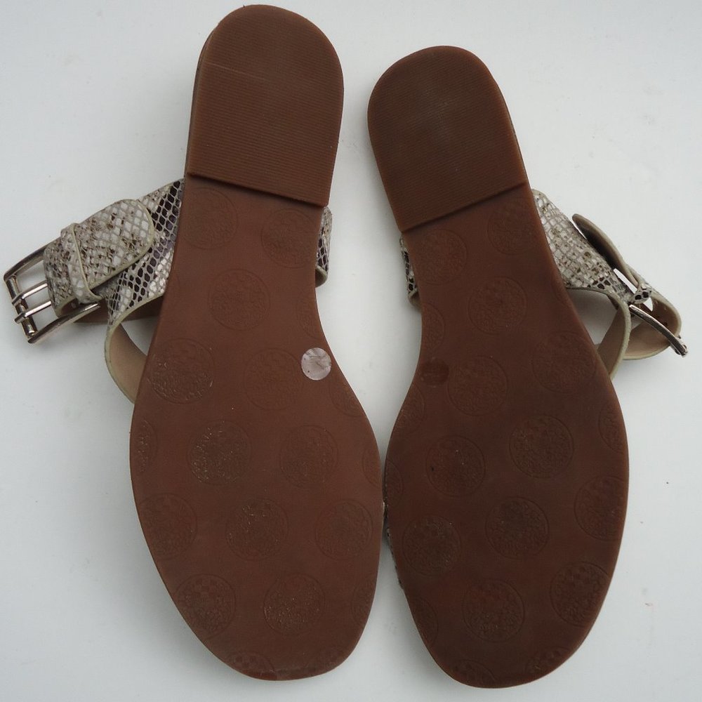 SIZE 7.5. Vince Camuto leather snakeskin print sandals. - Picture 9 of 11